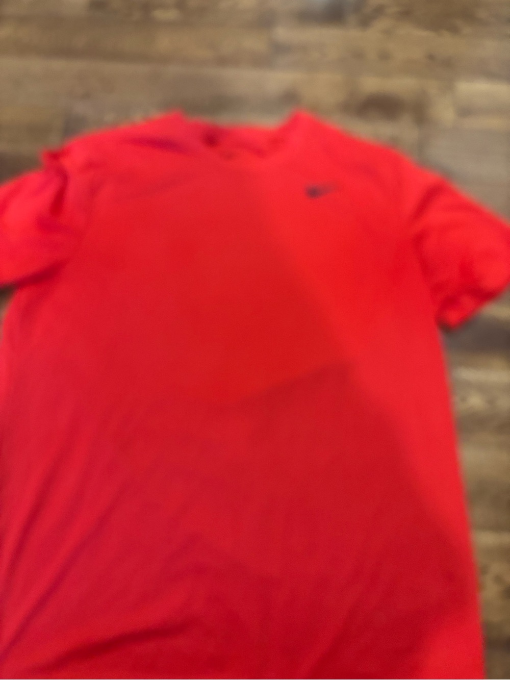 Nike Red Short Sleeve Athletic Tee with Subtle Logo